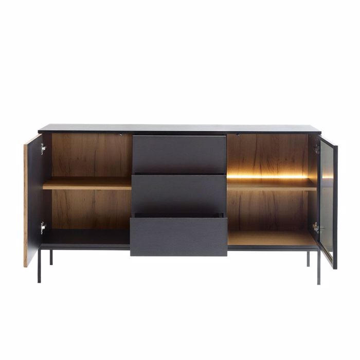 Liberta - Maison MYSTERY Boufes Fusiko Skouro/Mavro me 2 Portes kai 3 Surtaria 154x39x83cm 05-0812
